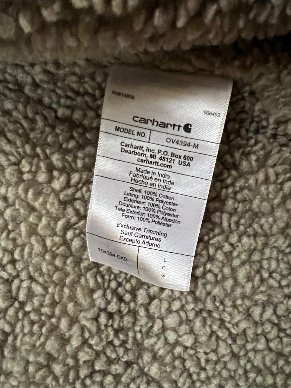 Carhartt Men’s Relaxed Fit Washed Duck Sherpa Lined Vest SZ L - Picture 4 of 7
